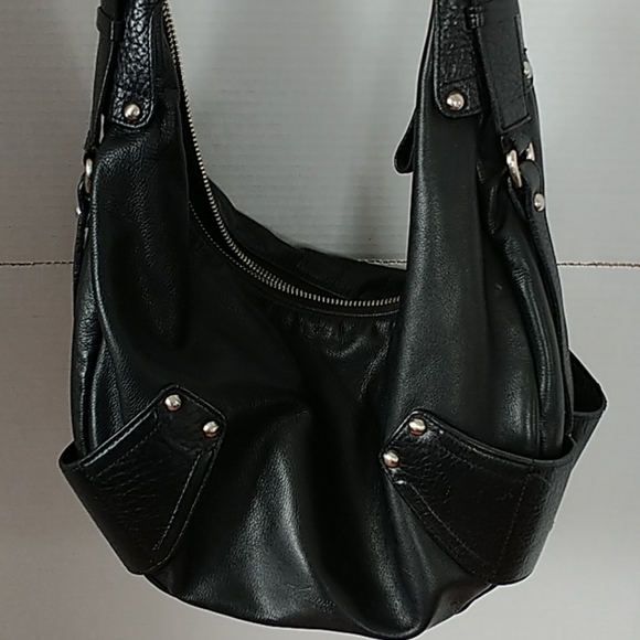 Kenneth Cole New York Handbags - Kenneth Cole New York Black Leather Hobo Bag Large